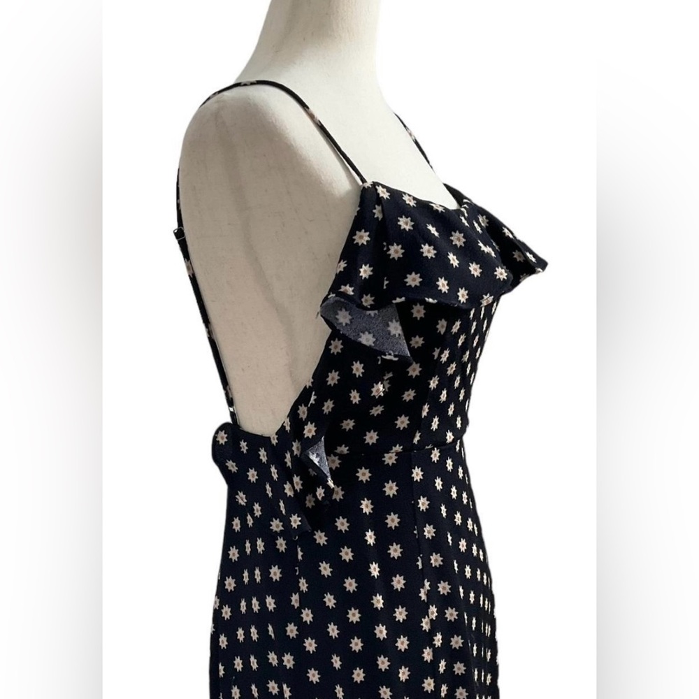 Free People Black Floral Mini Dress with Cream Daisy Print - Picture 2 of 6